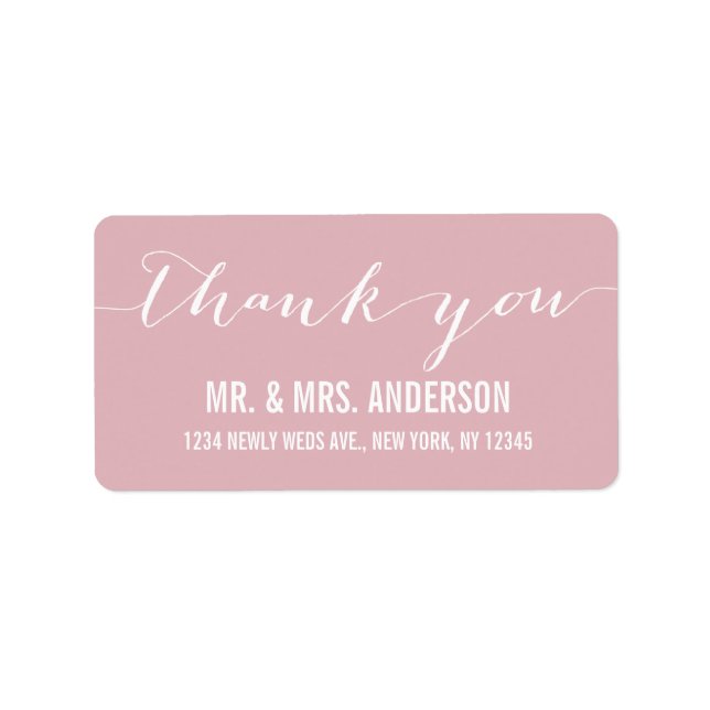 Handwriting Script Wedding Thank You Label (Front)