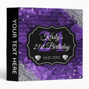 Handwriting & Silver Glitter Birthday Photo Album Binder