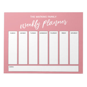 Handwriting Simple Weekly Planner Strawberry Ice Notepad