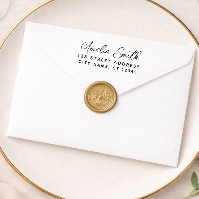 Handwriting Style Personalized Name & Address      Self-inking Stamp (Creator Uploaded)