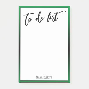 Handwriting To Do List Bright Green Ombre Border Post-it Notes