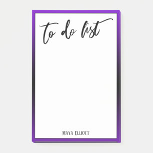 Handwriting To Do List Bright Purple Ombre Border Post-it Notes