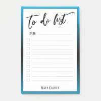Handwriting To Do List Lined Sky Blue Ombre Border