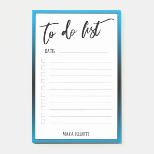 Handwriting To Do List Lined Sky Blue Ombre Border Post-it Notes