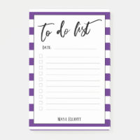 Handwriting To Do List Purple Stripes, Lined