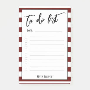 Handwriting To Do List Striped Border, Lined Post-it Notes