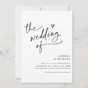 Handwriting with Heart Wedding Modern QR Code Invitation