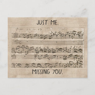 Handwritten 1700s Music Composition Fugue Bach  Postcard