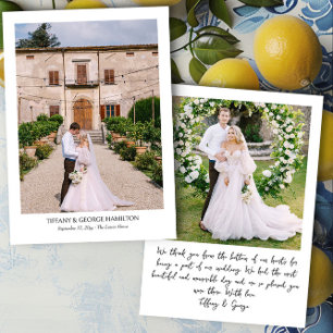 Handwritten 2 Photo Wedding Thank You Card