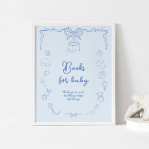 Handwritten Baby Shower, Boy Books For Baby Poster