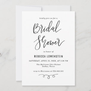 Handwritten Bridal Shower Script Modern Invitation