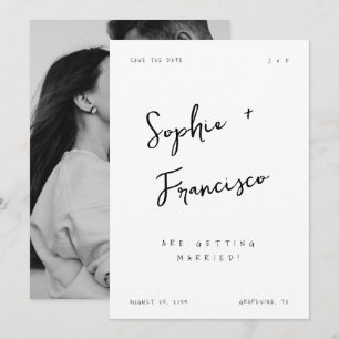 Handwritten Bride and Groom Names French Wedding Save The Date