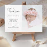 Handwritten Calligraphy Photo Baby Shower Thank You Card<br><div class="desc">Handwritten Calligraphy Your Photo Baby Shower Thank You Announcement</div>