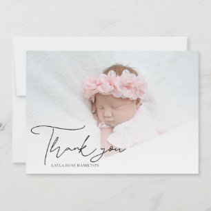 Handwritten Calligraphy Photo New Baby Thank You 