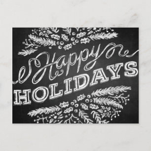 Handwritten Chalkboard Happy Holidays Postcard