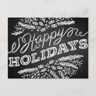 Handwritten Chalkboard Happy Holidays Postcard