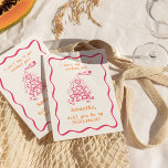 Handwritten Champagne Tower Bridesmaid Proposal  Invitation<br><div class="desc">Handwritten Champagne Tower Bridesmaid Proposal
This funky modern retro colourful Bridesmaid Proposal Card features a wavy border,  handwritten font with a hand drawn champagne tower.
Easily edit text,  font and colours to better match your theme!</div>