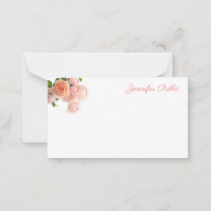 Handwritten Chic Watercolor Roses Pastel Colours Card