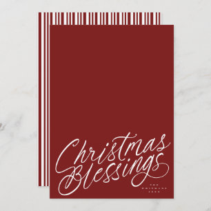 Handwritten Christmas Blessings script photo Holiday Card