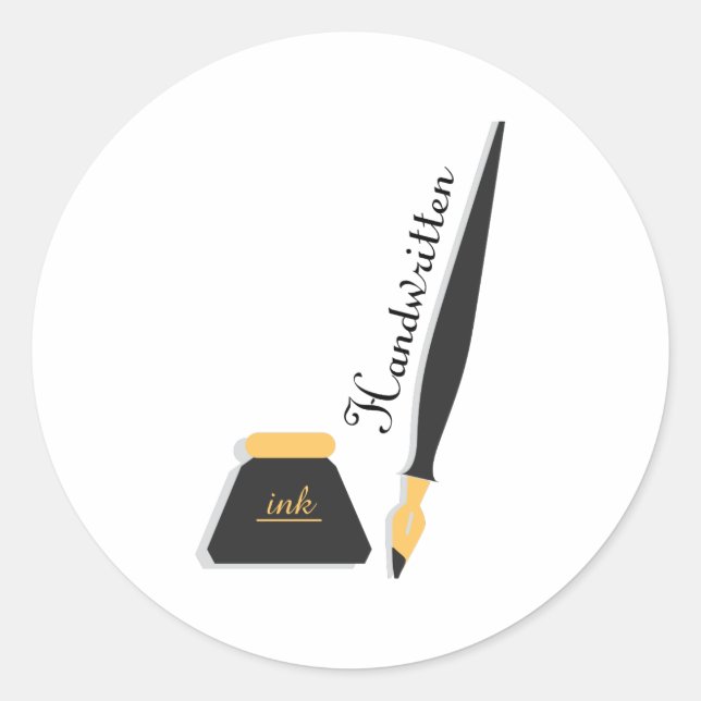 Handwritten Classic Round Sticker (Front)