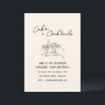 Handwritten Cocktail Doodle 30th Birthday Party Invitation<br><div class="desc">This modern birthday invitation features a simple “Cake and Cocktails” headline with a hand drawn martini toast illustration for a relaxed celebration vibe. The clean neutral layout feels fun, stylish, and perfect for an adult birthday gathering with friends. It’s ideal for milestone celebrations like a 30th birthday cocktail party with...</div>