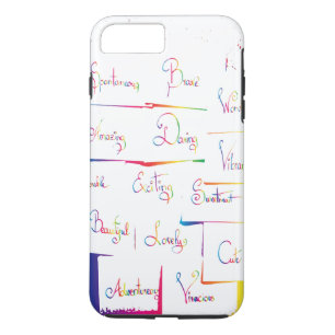 Handwritten Colorful Positive Inspirational words iPhone 8 Plus/7 Plus Case
