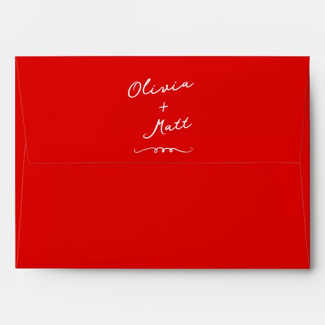 Handwritten Colorful Wedding Invite Envelope (Back (Top Flap))