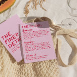 Handwritten Colourful Bright Funky Wedding Details Enclosure Card<br><div class="desc">Simple and stylish retro colourful wedding guest info details. With funky warm pink background and red magenta bold and  hand written  text layout . All the info are customizable as website,  transportation,  accommodation . Grab it along with other products from this classy hand made retro wedding suite.</div>