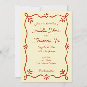 Handwritten Colourful Retro Wedding Invitation