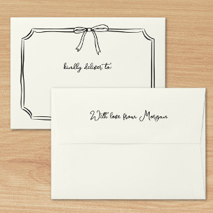 Handwritten Coquette Bow Bridesmaid Proposal Card Envelope