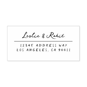 Handwritten Couple's Name and Address Wedding Self-inking Stamp