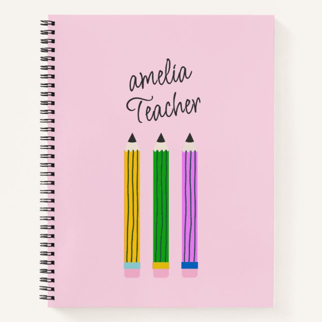 Handwritten crayon Teacher  Notebook (Front)