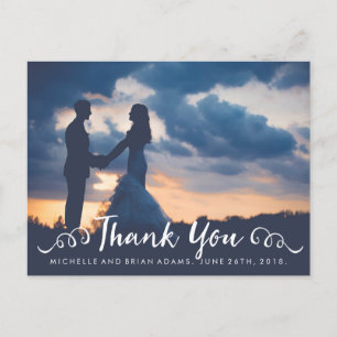 Handwritten Cursive Wedding Photo Thank You Card