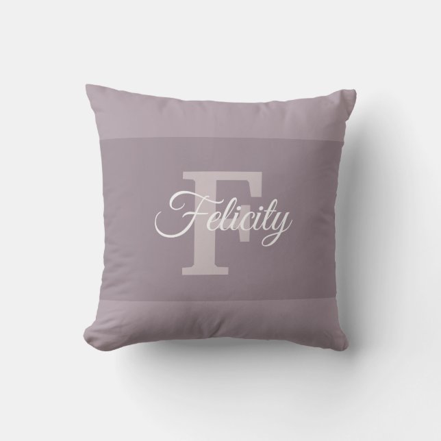 Handwritten Custom Elegant Name Monogram Initial F Outdoor Pillow (Front)
