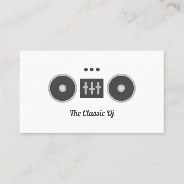 Handwritten DJ with Social Media Icons Business Card (Front)