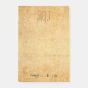 Handwritten Elegant Monogram Vintage Template Post-it Notes