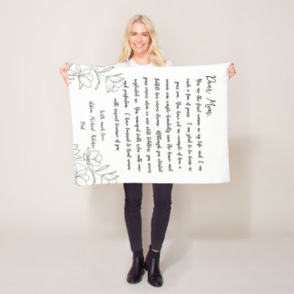 handwritten  fleece blanket