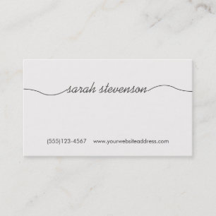 Handwritten Font Faux Wood Backside Business Card