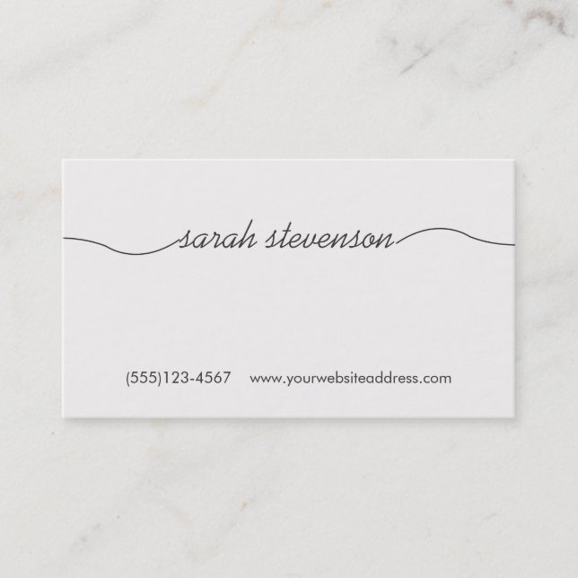 Handwritten Font Faux Wood Backside Business Card (Front)