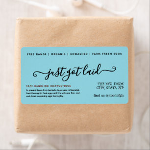 Handwritten Funny Chicken Egg Carton Label