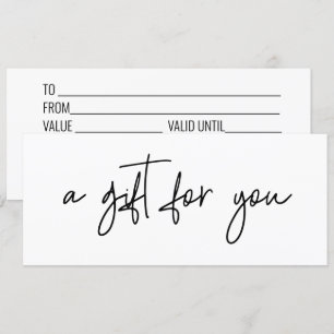 Handwritten Gift Certificate Modern Script Invitation