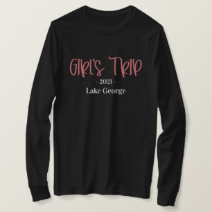 Handwritten Girl's Trip Location and Year T-Shirt