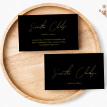 Handwritten Gold Script Minimalist Black