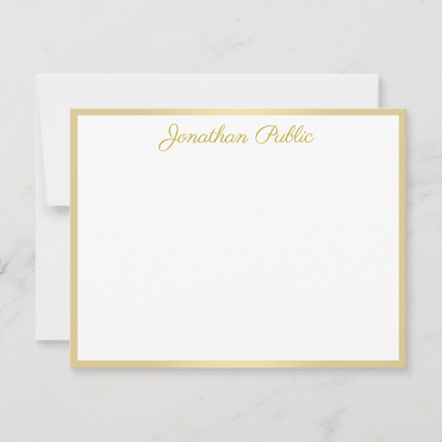 Handwritten Gold Script Text Personalized Template (Front)