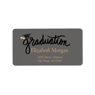  Handwritten Graduate Cap Diploma Label