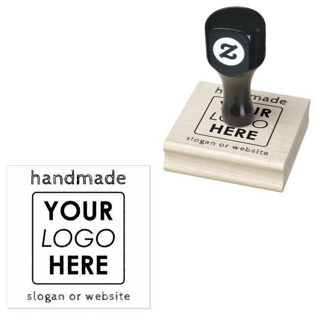 Handwritten Handmade Business Logo Text Website Rubber Stamp (Stamped)