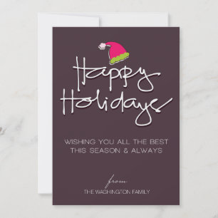 handwritten happy holidays holiday card