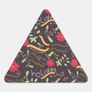 handwritten holiday triangle sticker