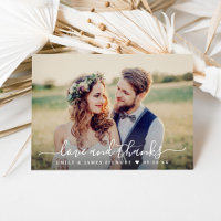 Handwritten Love and Thanks Photo Wedding