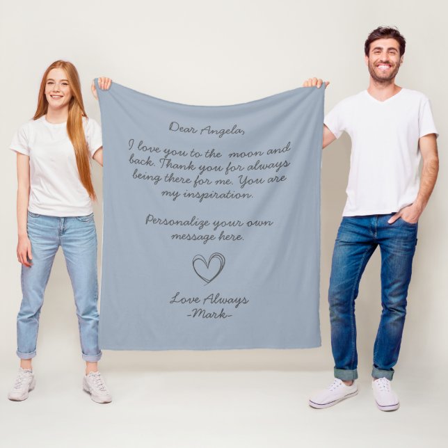  Handwritten Love Letter or Message   Fleece Blanket (In Situ)